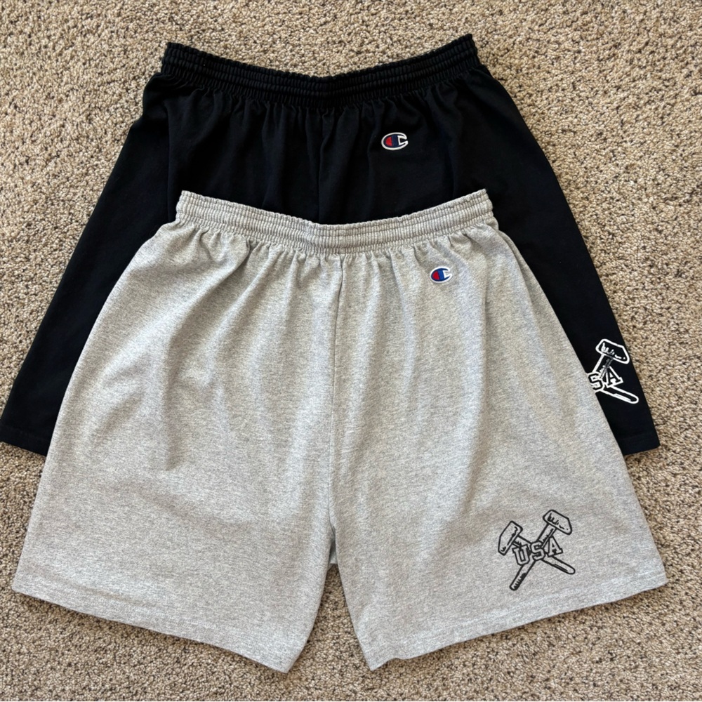 Champion athletic shorts. Excellent Condition! 2 pairs. Size Large. 100% cotton.